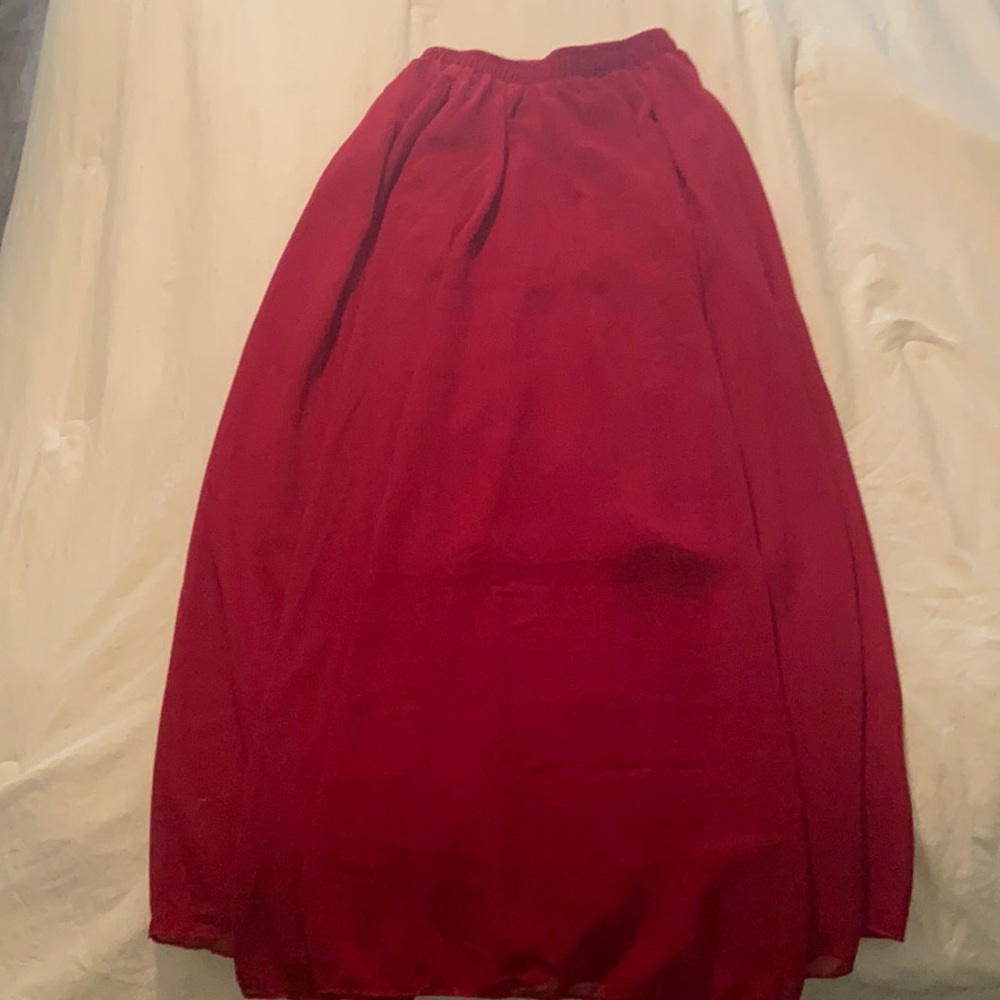 Dark red maxi skirt